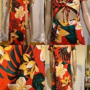 Floral cut-out dress